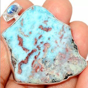 Wow!  15 g Larimar Gemstone silver pendant
